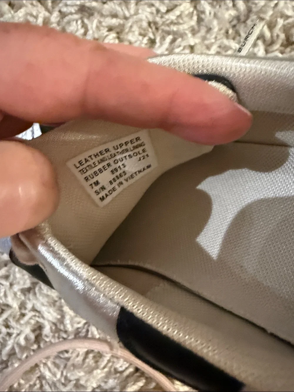 Tory Burch Silver Leather Sneakers with Black Accents 7
